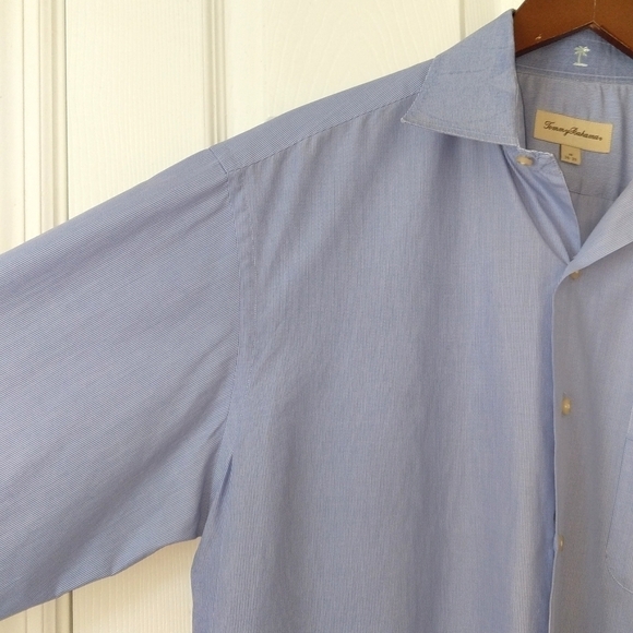 Tommy Bahama Classic Striped Cotton Long Sleeve Button Down Shirt White Blue L - Picture 7 of 15